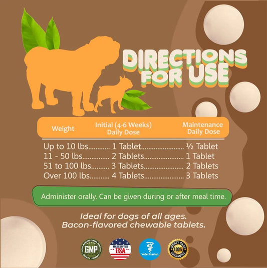 Hip & Joint Support for Dogs – Glucosamine, Turmeric & MSM Formula